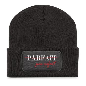 Perfect, not redone (white) - Recycled Patch Beanie - dark grey - Front