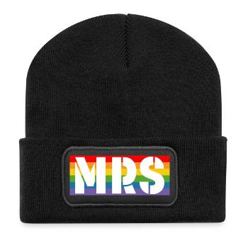 Rainbow shirt MRS - Recycelte Patch Beanie - Schwarz - Vorne