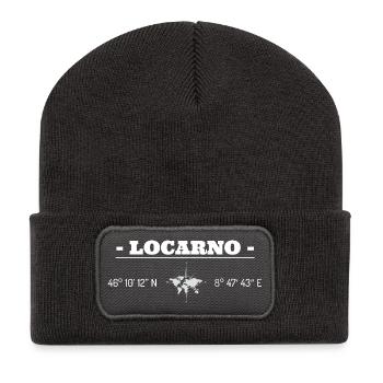 Koordinaten Locarno - Recycelte Patch Beanie - Dunkelgrau - Vorne