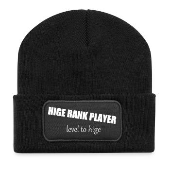 Gamer Rangaufstieg Motiv - Recycelte Patch Beanie - Schwarz - Vorne