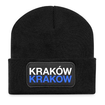 KRAKOW Polen Polska Krakau Flagge - Recycelte Patch Beanie - Schwarz - Vorne