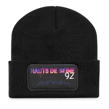 Hauts de Seine Skyline Gradient - Recycled Patch Beanie - black - Front