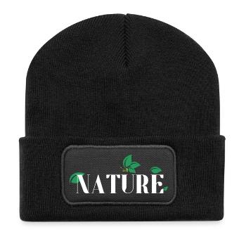 Nature laisse le logo des empattements - Beanie recyclé à patch - noir - Devant