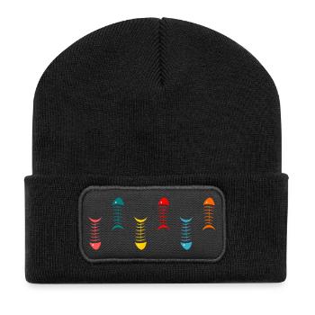 SARDINE. FISH. APRIL FOOL. EASTER. SEA - Recycled Patch Beanie - black - Front