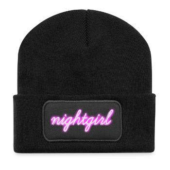 Fille de nuit - Beanie recyclé à patch - noir - Devant