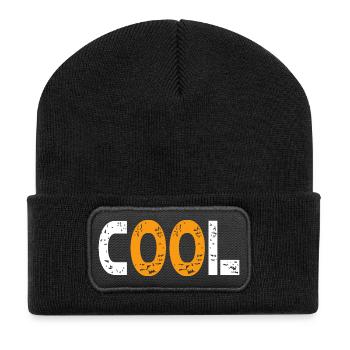 Cool, modern und jung - Recycelte Patch Beanie - Schwarz - Vorne