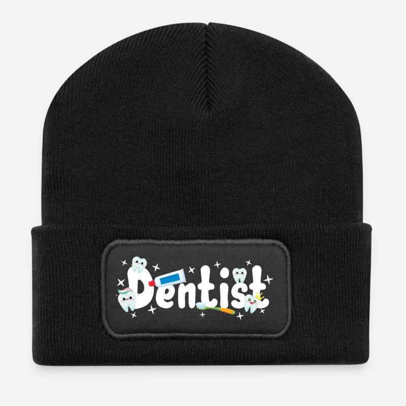 Zahnarzt Zahnärztin - Recycelte Patch Beanie - Schwarz
