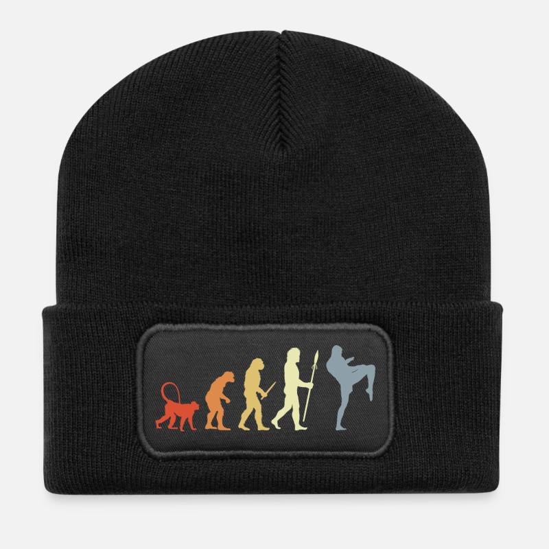 Vintage Kickboxer Evolution - Recycelte Patch Beanie - Schwarz