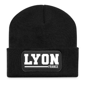 Lyon | Frankreich - Recycelte Patch Beanie - Schwarz - Vorne
