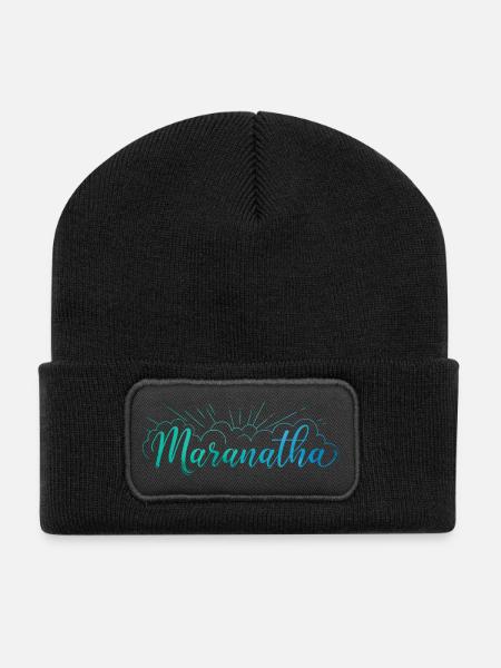 Maranatha - Recycelte Patch Beanie - Schwarz