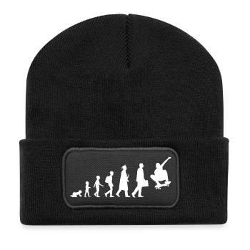 Entwicklung eines Skateboarders - Recycelte Patch Beanie - Schwarz - Vorne