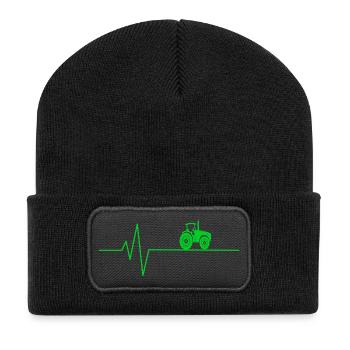 Tracteur Heartbeat Farmer - Beanie recyclé à patch - noir - Devant