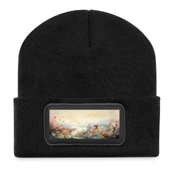 Landscape with Butterfly - Recycled Patch Beanie - black - Front