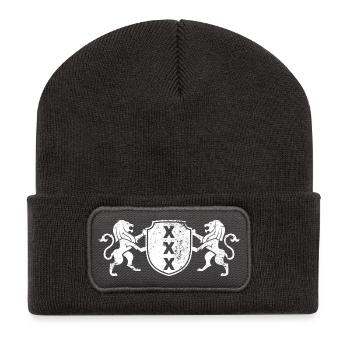 Heraldic X Crest with Lions - Recycled Patch Beanie - dark grey - Front