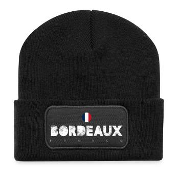 Bordeaux - Beanie recyclé à patch - noir - Devant