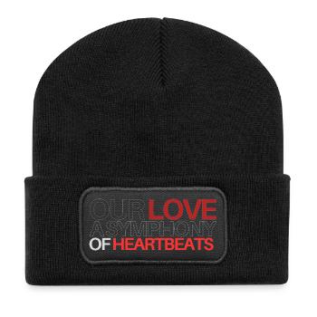 Notre Amour Asymphonie des battements de cœur - Beanie recyclé à patch - noir - Devant