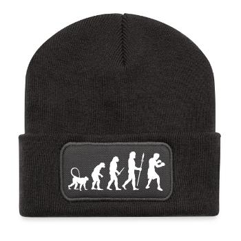 Evolution des Boxens - Recycelte Patch Beanie - Dunkelgrau - Vorne