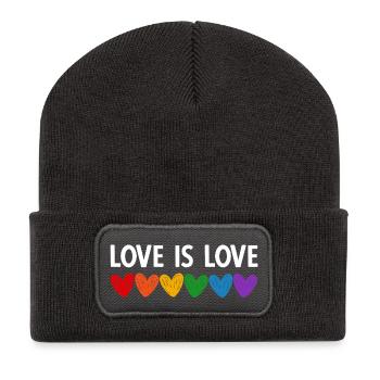 Love is love - Recycled Patch Beanie - dark grey - Front