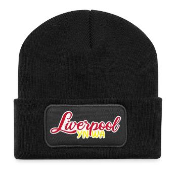 Liverpool Fußball Football - Recycelte Patch Beanie - Schwarz - Vorne