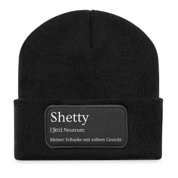 Shetty Shetland pony villain with cute face - Recycled Patch Beanie - black - Front