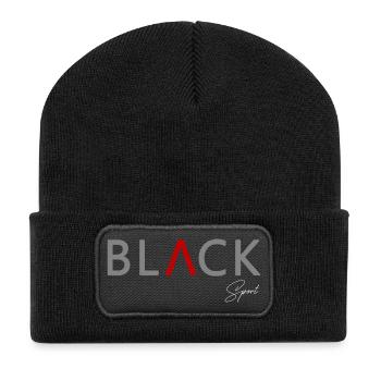 BLACK avec style Sport - Beanie recyclé à patch - noir - Devant