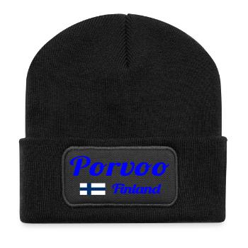 Porvoo - Recycelte Patch Beanie - Schwarz - Vorne