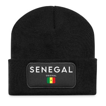 Senegalesische Flagge, Senegalesischer Stolz - Recycelte Patch Beanie - Schwarz - Vorne