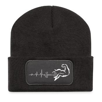Flex Heartbeat Langhantel - Recycelte Patch Beanie - Dunkelgrau - Vorne