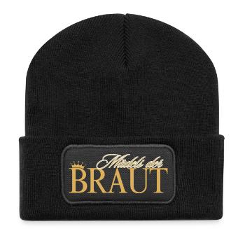 Braut Mädels! Personalisierbar - Recycelte Patch Beanie - Schwarz - Vorne