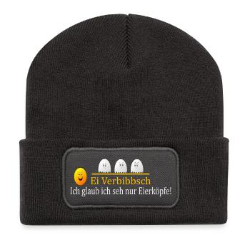 Ei Verbibbsch - Recycelte Patch Beanie - Dunkelgrau - Vorne