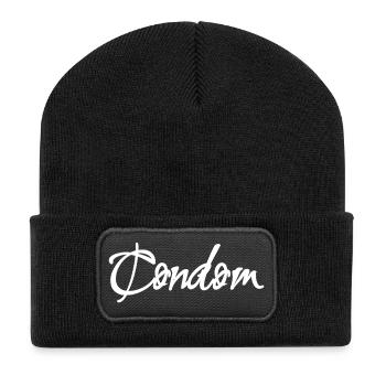 condom - Recycelte Patch Beanie - Schwarz - Vorne