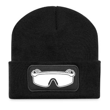 80er Sonnenbrille - Recycelte Patch Beanie - Schwarz - Vorne