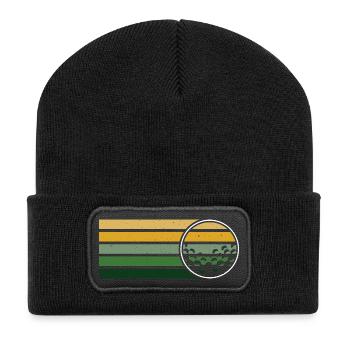 Golfspieler Golf Geschenk Golfschläger Retro - Recycelte Patch Beanie - Schwarz - Vorne