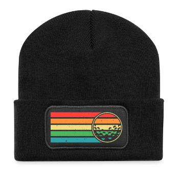 Golf Golfer Geschenk Golfschläger Sport Golf Hole - Recycelte Patch Beanie - Schwarz - Vorne