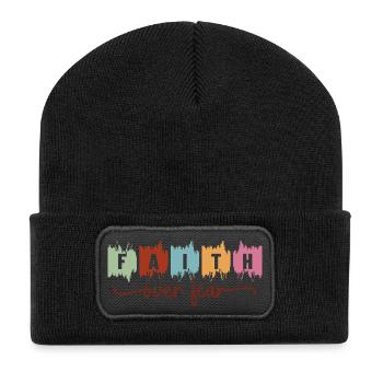 La foi plutôt que la peur - Beanie recyclé à patch - noir - Devant