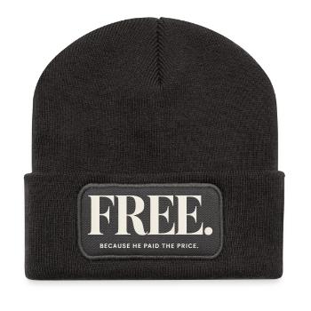 La liberté chrétienne parce qu’il en a payé le prix - Beanie recyclé à patch - charbon - Devant