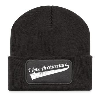 L’amour de l’architecture - Beanie recyclé à patch - charbon - Devant