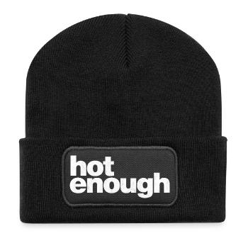 hot enough Summer Beach funny quote - Recycelte Patch Beanie - Schwarz - Vorne