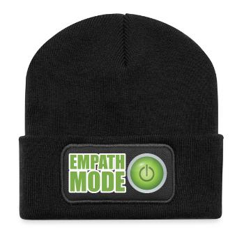 Conception du bouton d’alimentation vert du mode Empath - Beanie recyclé à patch - noir - Devant