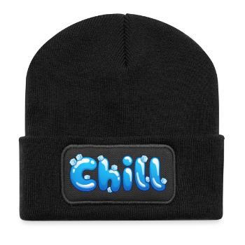 Chill – Fun Bubble Font Cool Summer Vibes T-Shirt - Recycled Patch Beanie - black - Front