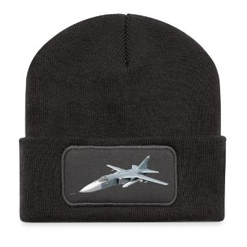 Su-24 - Recycelte Patch Beanie - Dunkelgrau - Vorne