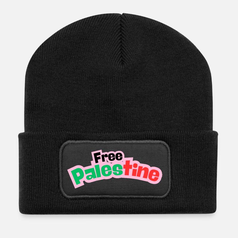 Palestine Design - Recycled Patch Beanie - black