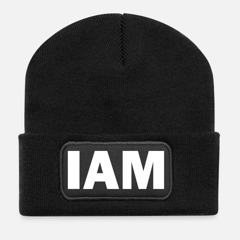 I AM - Ich bin - Recycelte Patch Beanie - Schwarz