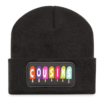 Cousins – Eis am Stiel - Recycelte Patch Beanie - Dunkelgrau - Vorne