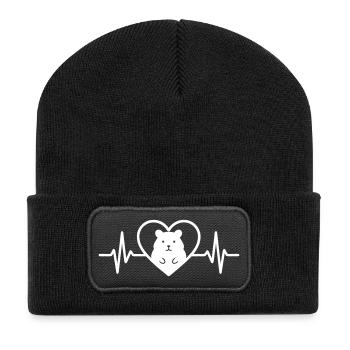 Hamster Heart - Recycled Patch Beanie - black - Front