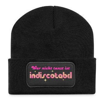 'Qui ne danse pas est indiscotabel' Disco Dancing - Beanie recyclé à patch - noir - Devant