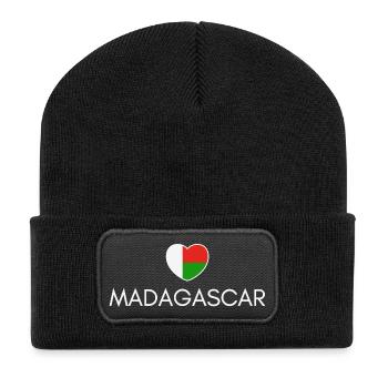 I love Madagascar, heart Madagascar - Recycled Patch Beanie - black - Front