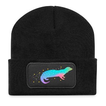 Sea Otter Gradient - Recycled Patch Beanie - black - Front