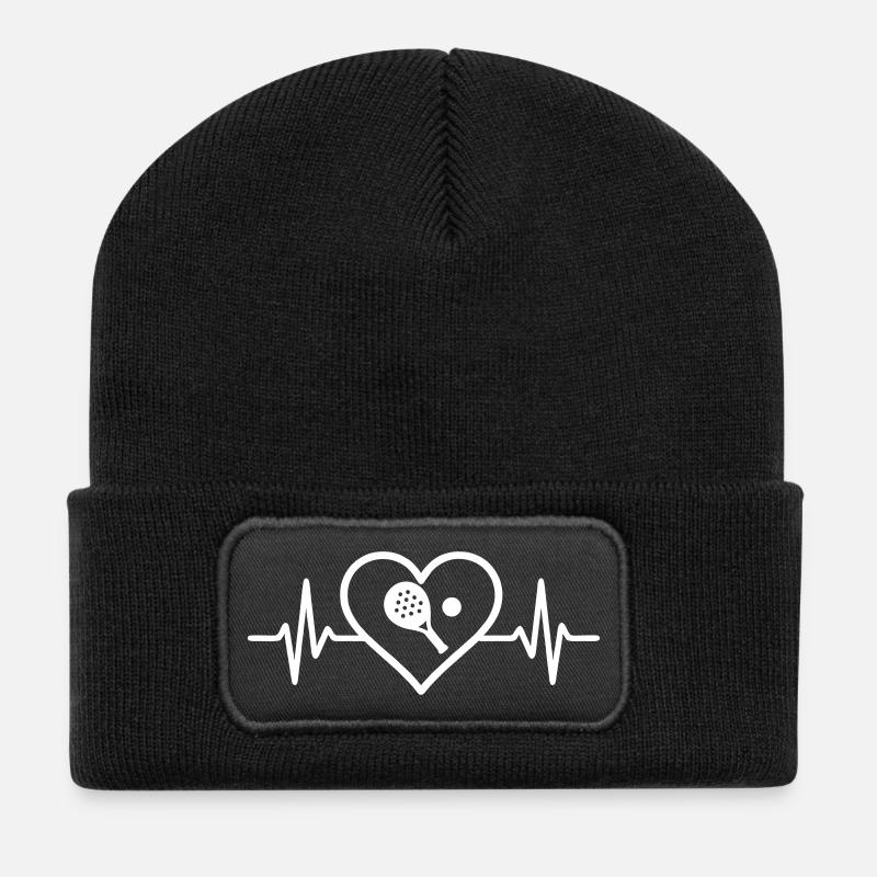 Padel Herz - Recycelte Patch Beanie - Schwarz