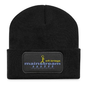 against_the_mainstream - Recycled Patch Beanie - black - Front